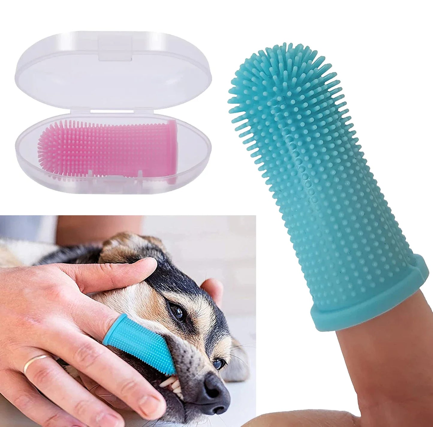 Dog finger brush