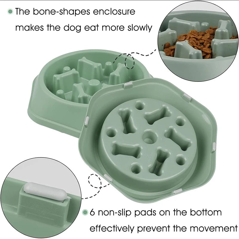 Slow feeder pet bowl